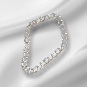 Sterling Silver 7” Double Link Charm Bracelet